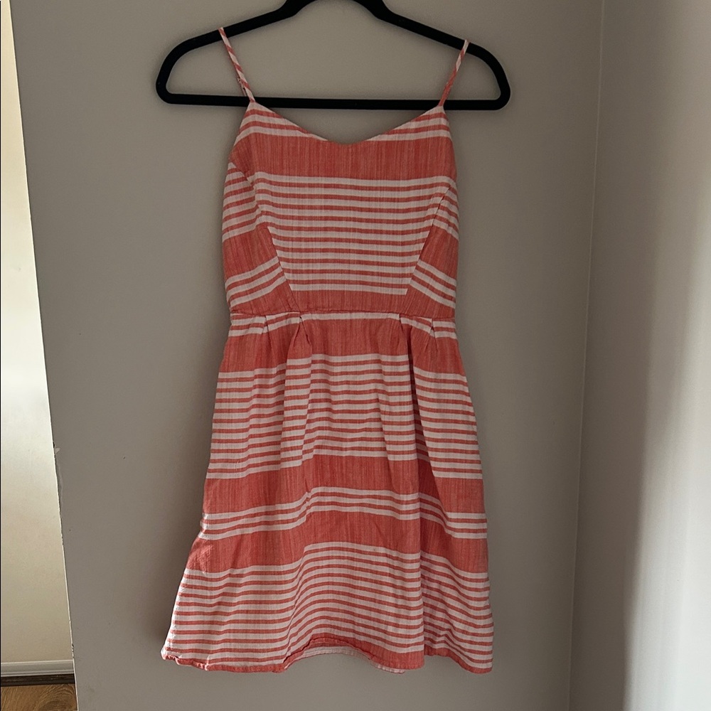 Old Navy Striped Coral and White Summer Dress Size Small